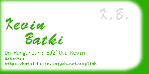 kevin batki business card